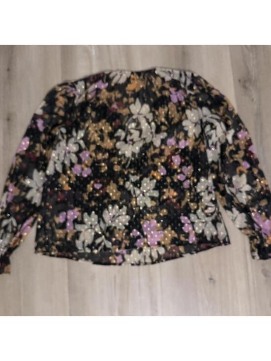 LOFT Tops - Loft Black Sheer Floral Blouse